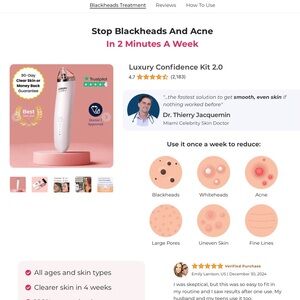 Luxury Confidence skin cleaner. Removes blackheads and whiteheads.